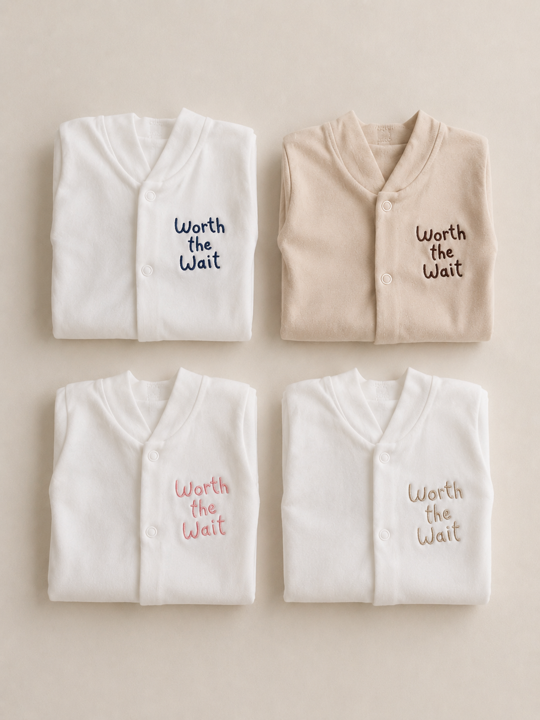 Stone 'Worth The Wait' 100% Cotton Sleepsuit