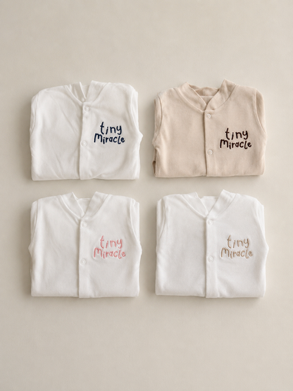Stone 'Tiny Miracle' 100% Cotton Sleepsuit