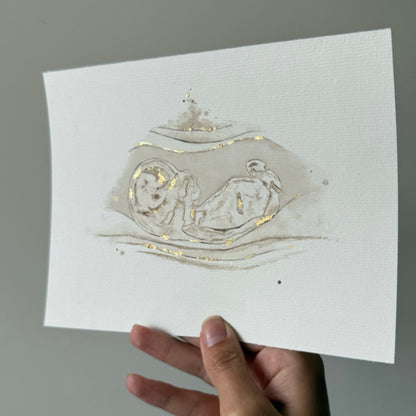 Double  Watercolour Ultrasound Scan