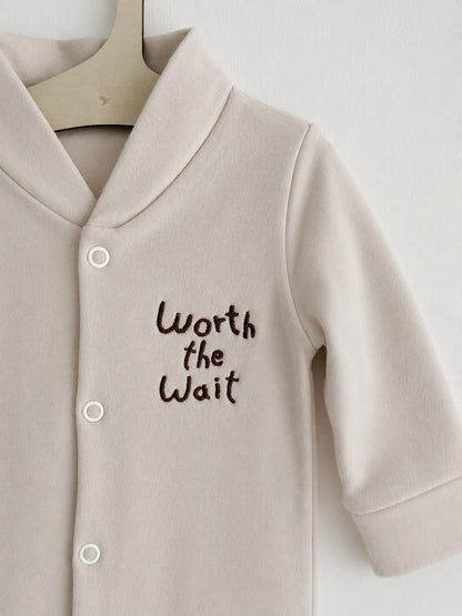 Stone 'Worth The Wait' 100% Cotton Sleepsuit