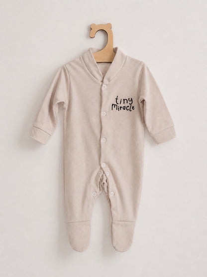 Stone 'Tiny Miracle' 100% Cotton Sleepsuit