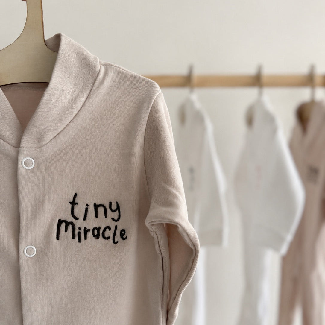 Stone 'Tiny Miracle' 100% Cotton Sleepsuit
